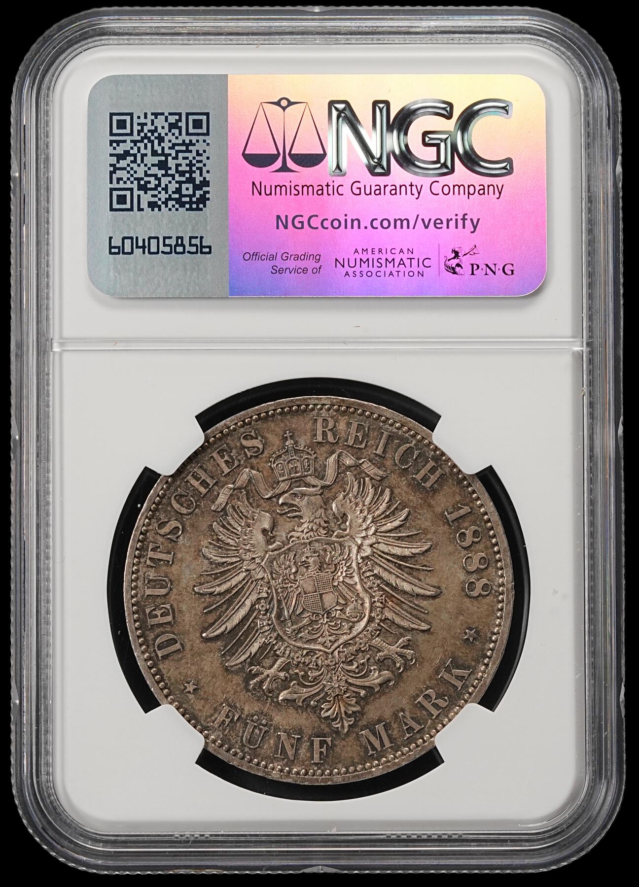 修遠堂世界钱币第五十三期 全场包邮 NGC MS64 1888年普鲁士腓特烈三世5马克大银币
