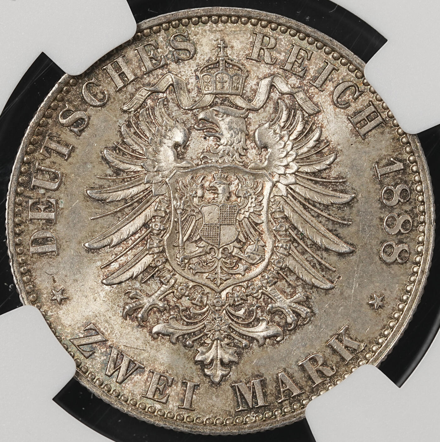 修遠堂世界钱币第五十三期 全场包邮 NGC MS65 1888年普鲁士腓特烈三世2马克银币