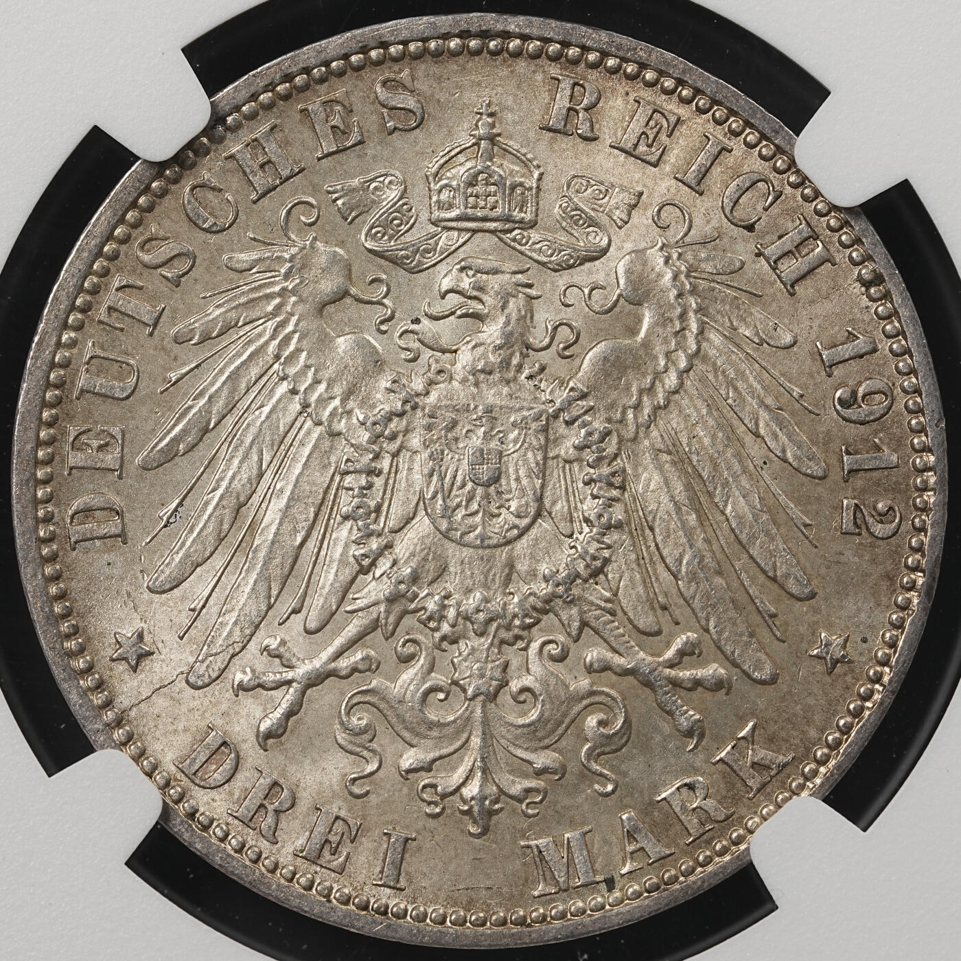 修遠堂世界钱币第五十三期 全场包邮 NGC MS66 1912年汉堡3马克银币 高分收藏级