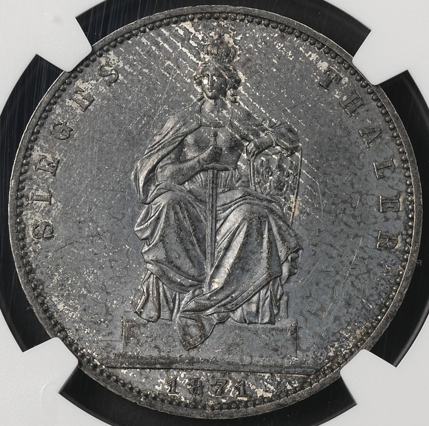 修遠堂世界钱币第五十三期 全场包邮 NGC MS62 1871年普鲁士-普法战争胜利1泰勒银币