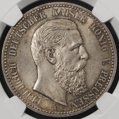 修遠堂世界钱币第五十三期 全场包邮 - NGC MS64 1888年普鲁士腓特烈三世5马克大银币