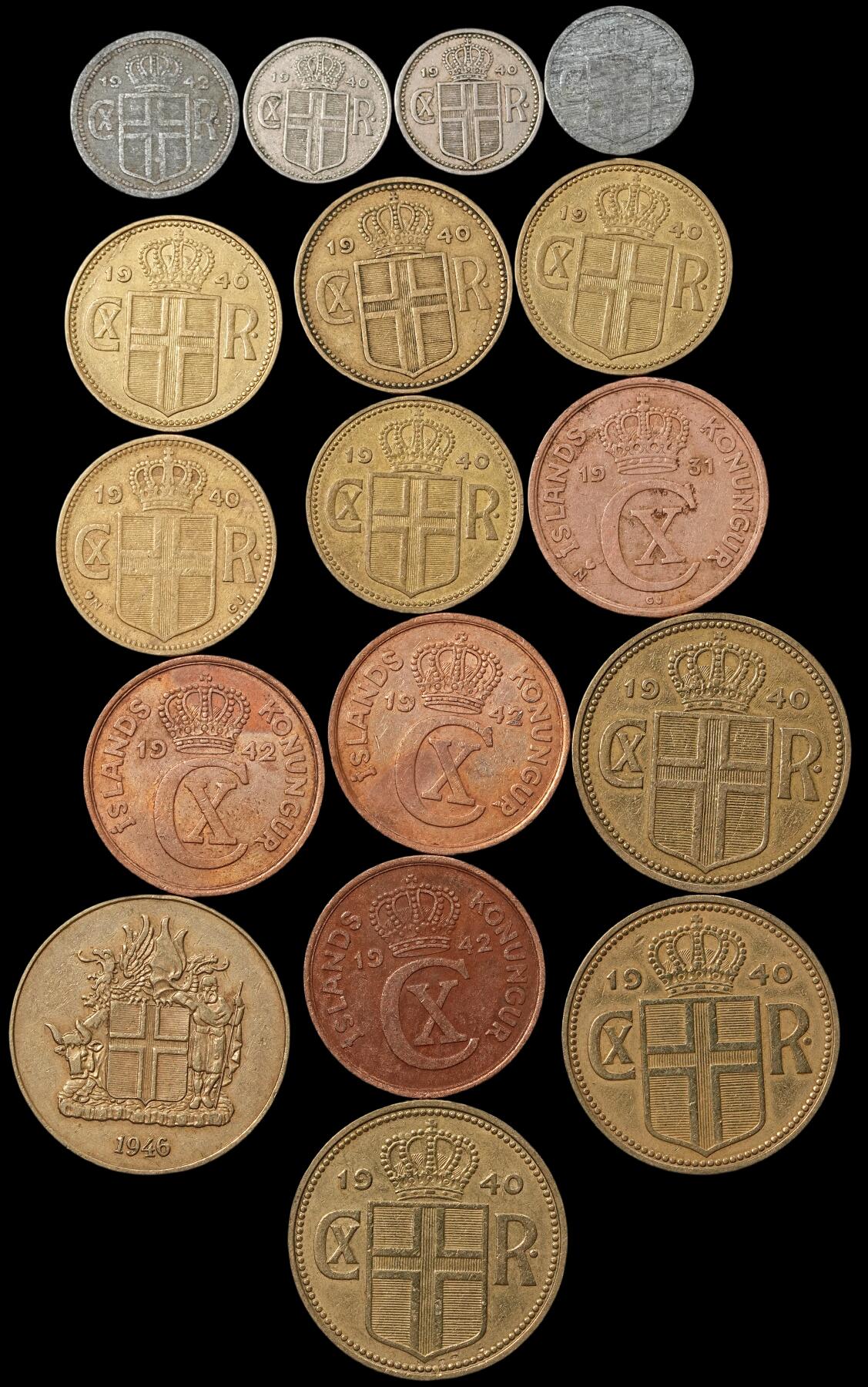 修遠堂世界钱币第五十三期 全场包邮 冰岛老币一组