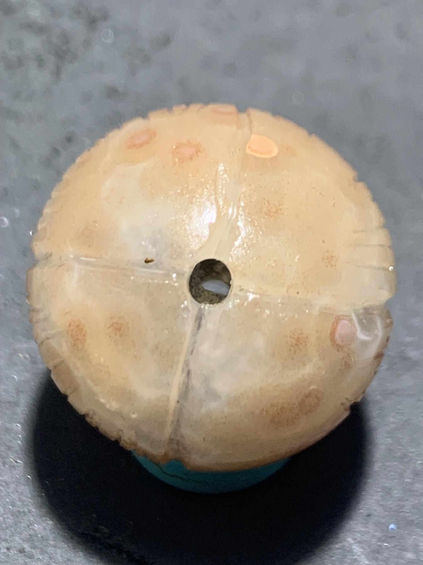 精美冰飘天眼气泡纹亚光战国红玛瑙手工雕刻莲花珠一个，