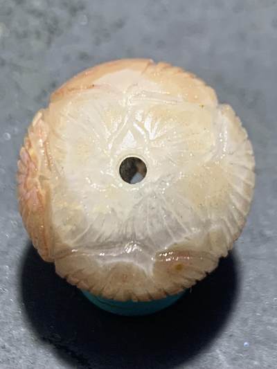 精美冰飘天眼气泡纹亚光战国红玛瑙手工雕刻莲花珠一个， - 精美冰飘天眼气泡纹亚光战国红玛瑙手工雕刻莲花珠一个，
