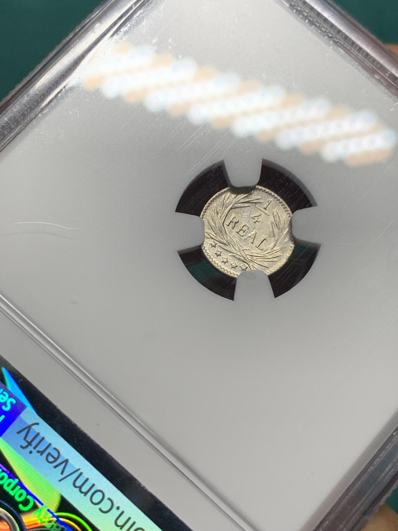《竞宝斋》第344场 周日，周一，2场连拍 （全场包邮） NGC AUD 1898年危地马拉小火山1/4瑞尔银币
