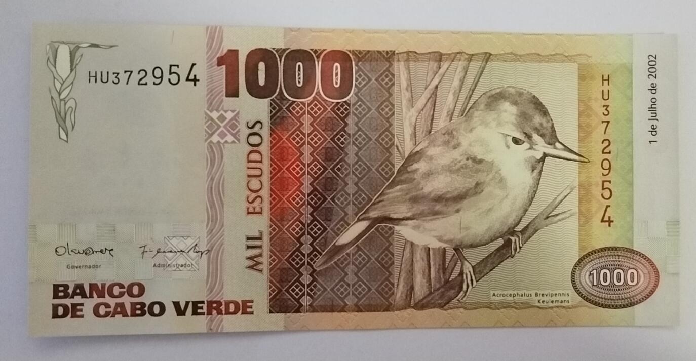 天和轩精品钱币第54场 全新UNC  佛得角1000埃斯库多 纸币