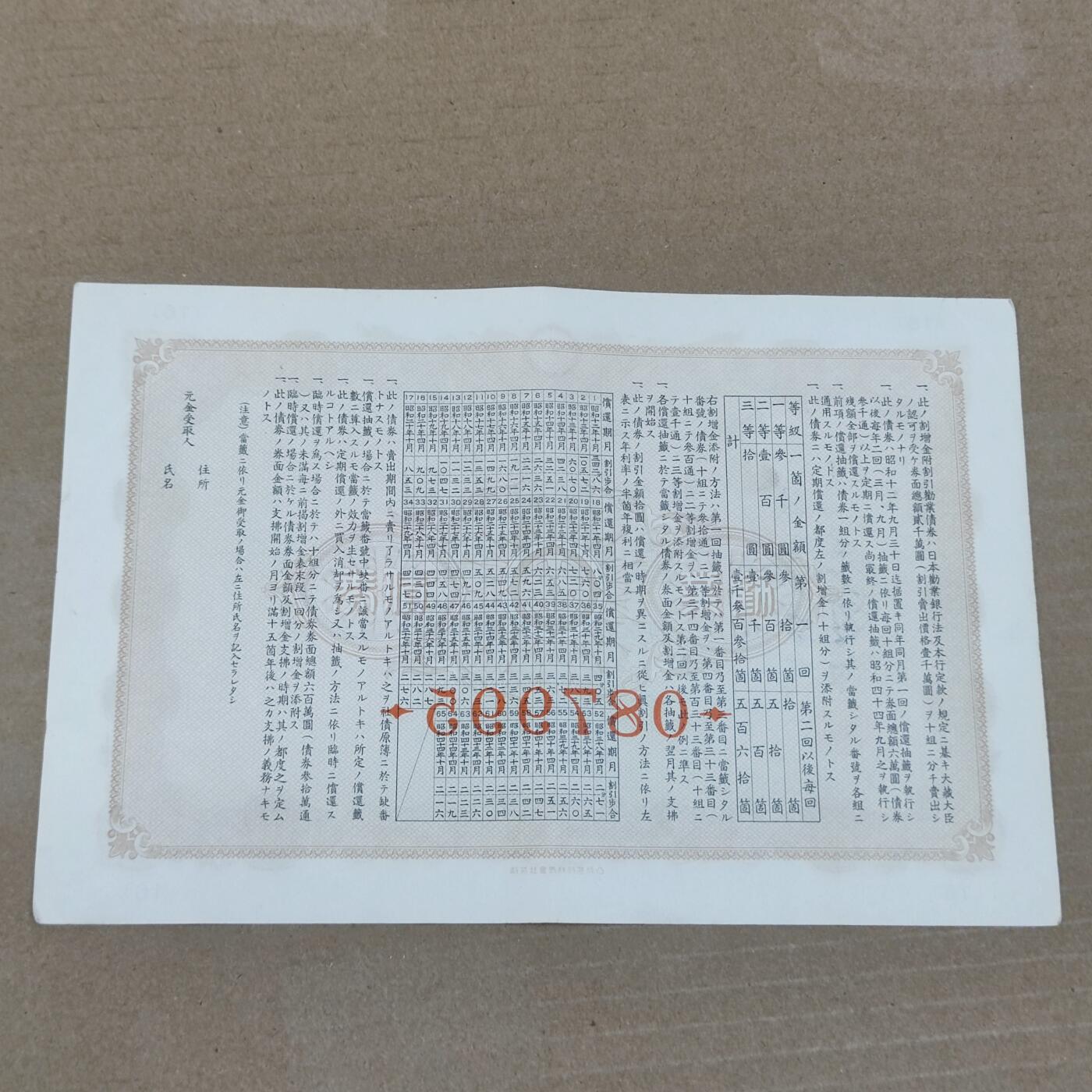 PCAI钱币5-159纸币公债专场 日本战时公债
