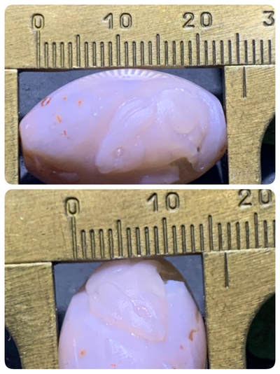 精美亚光冰飘冰粉色朱砂点战国红玛瑙手工俏色巧雕兔然暴富桶珠一颗 精美亚光冰飘冰粉色朱砂点战国红玛瑙手工俏色巧雕兔然暴富桶珠一颗