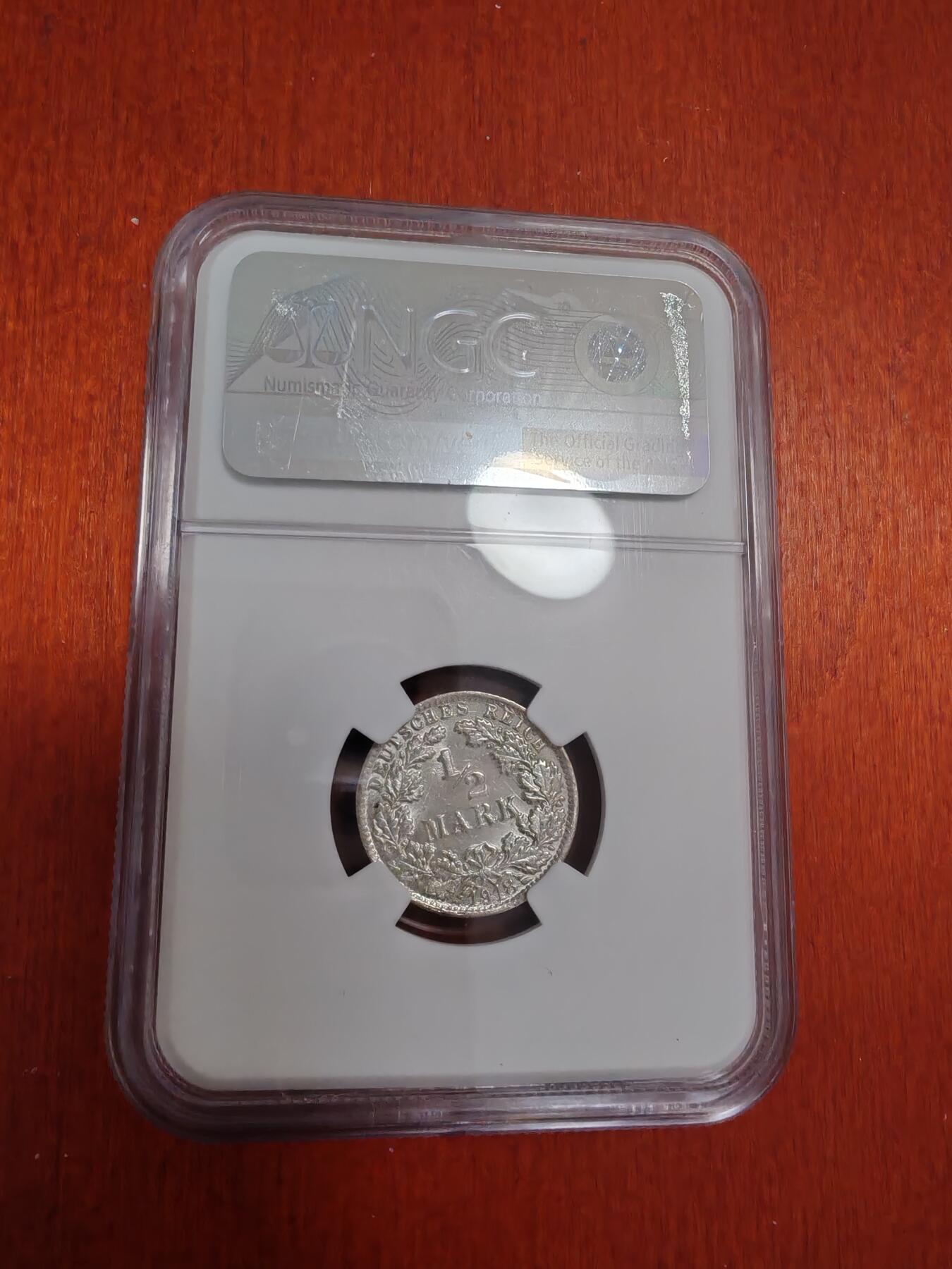 长老汇龙年精选第四十二场拍卖 1918F德国1/2马克银币，NGC MS63