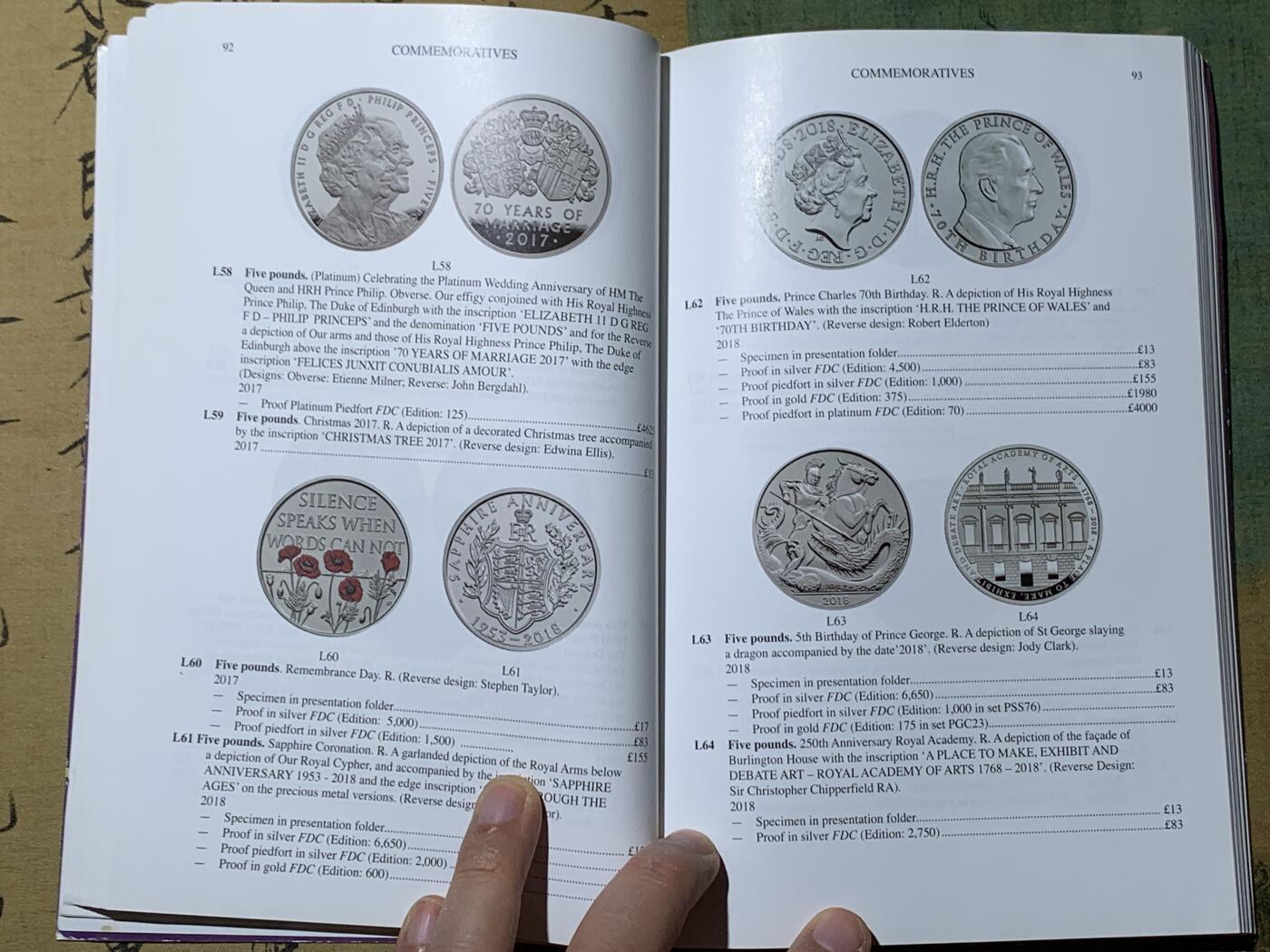 《竞宝斋》第345场 周日，周一，2场连拍 （全场包邮） 英国斯宾克2019现代币目录 十进制版本开始 254页 细节见图