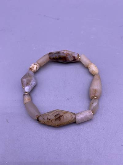 辽金白玛瑙手串，珠径0.6-1.1厘米，品相如图，500包快递 - 辽金白玛瑙手串，珠径0.6-1.1厘米，品相如图，500包快递