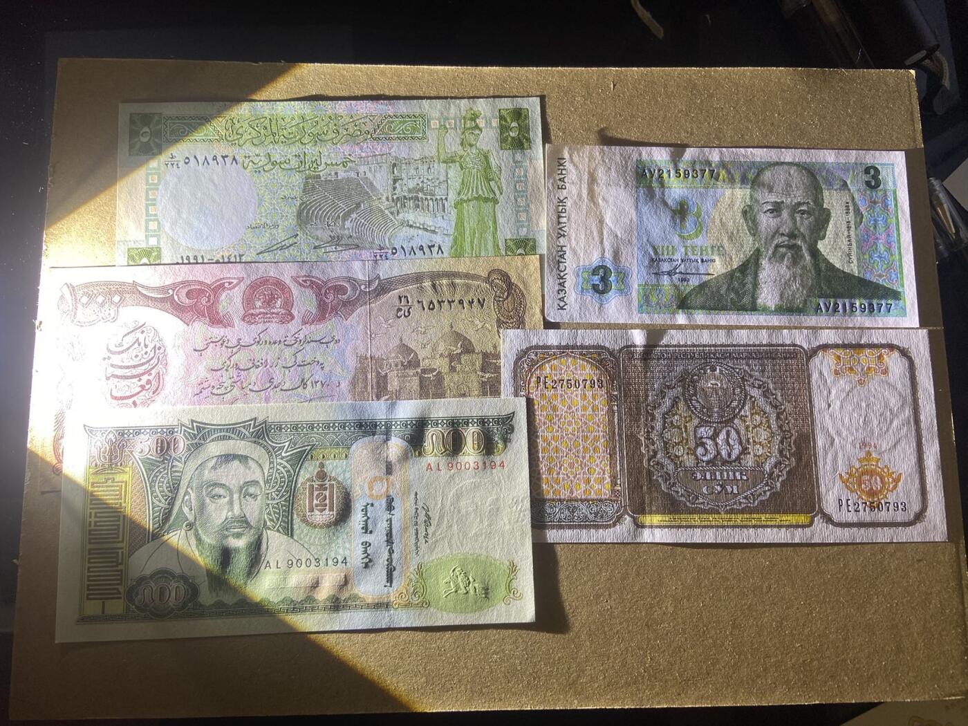 【炜奕收藏】，第二十三期 亚洲一组五张，品相如图