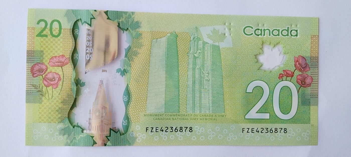 天和轩精品钱币第55场 全新UNC  加拿大20塑料钞