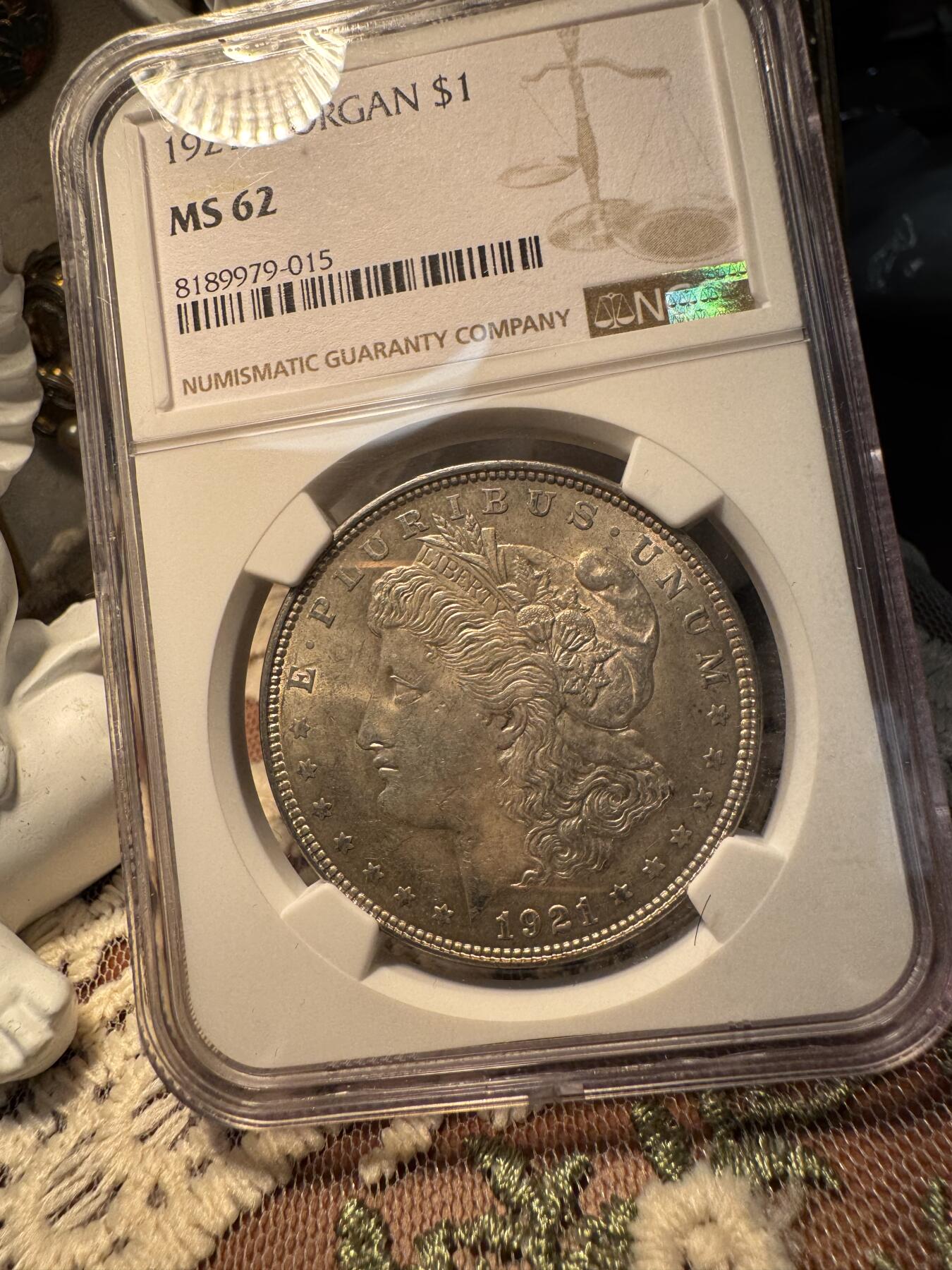 “一元初始，万象更新”新年新铺开张（第2期） 全场免押0佣金 MS62 1921年摩根，高性价比，金色黄油包浆