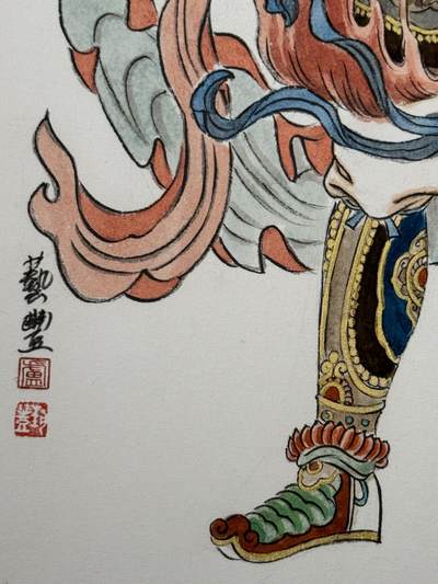 白泽拍卖卡牌手绘专场第18期（端午临中夏，时清日复长） 2024 卢艺丰手绘画 斗战胜佛 尺寸：33cm*64cm