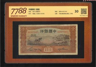 北极狼藏苑社团购专场(93） - 2126①√-中国银行·壹圆（7788评级30分）