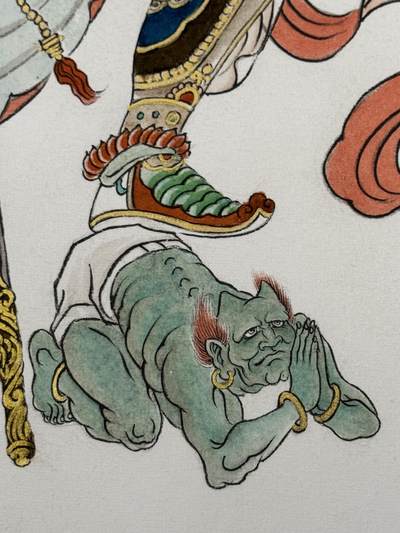 白泽拍卖卡牌手绘专场第18期（端午临中夏，时清日复长） 2024 卢艺丰手绘画 斗战胜佛 尺寸：33cm*64cm