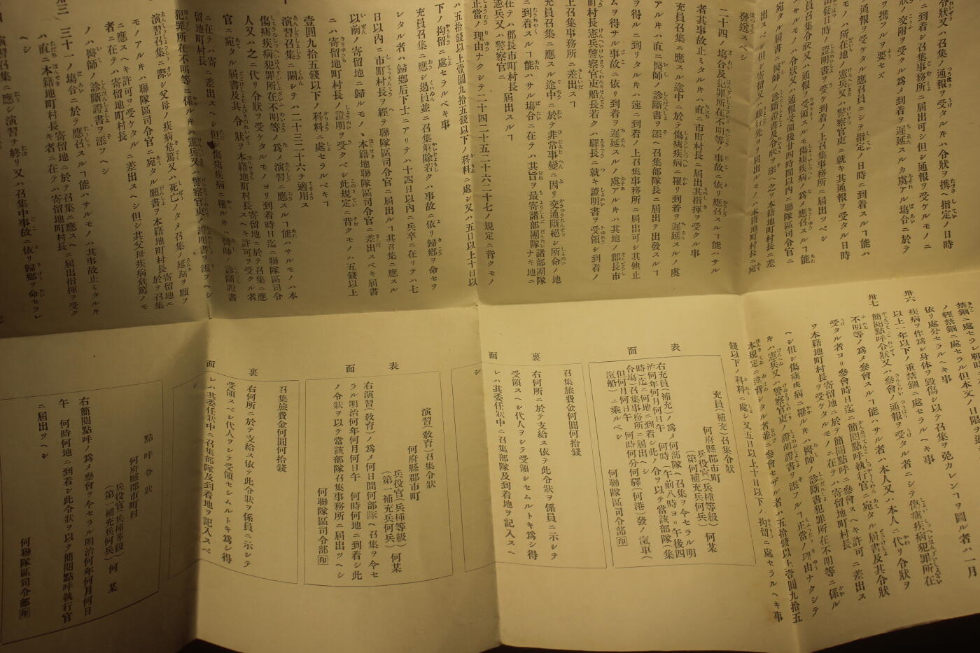 明治版在乡军人心得，年代久远纸张略有痕迹