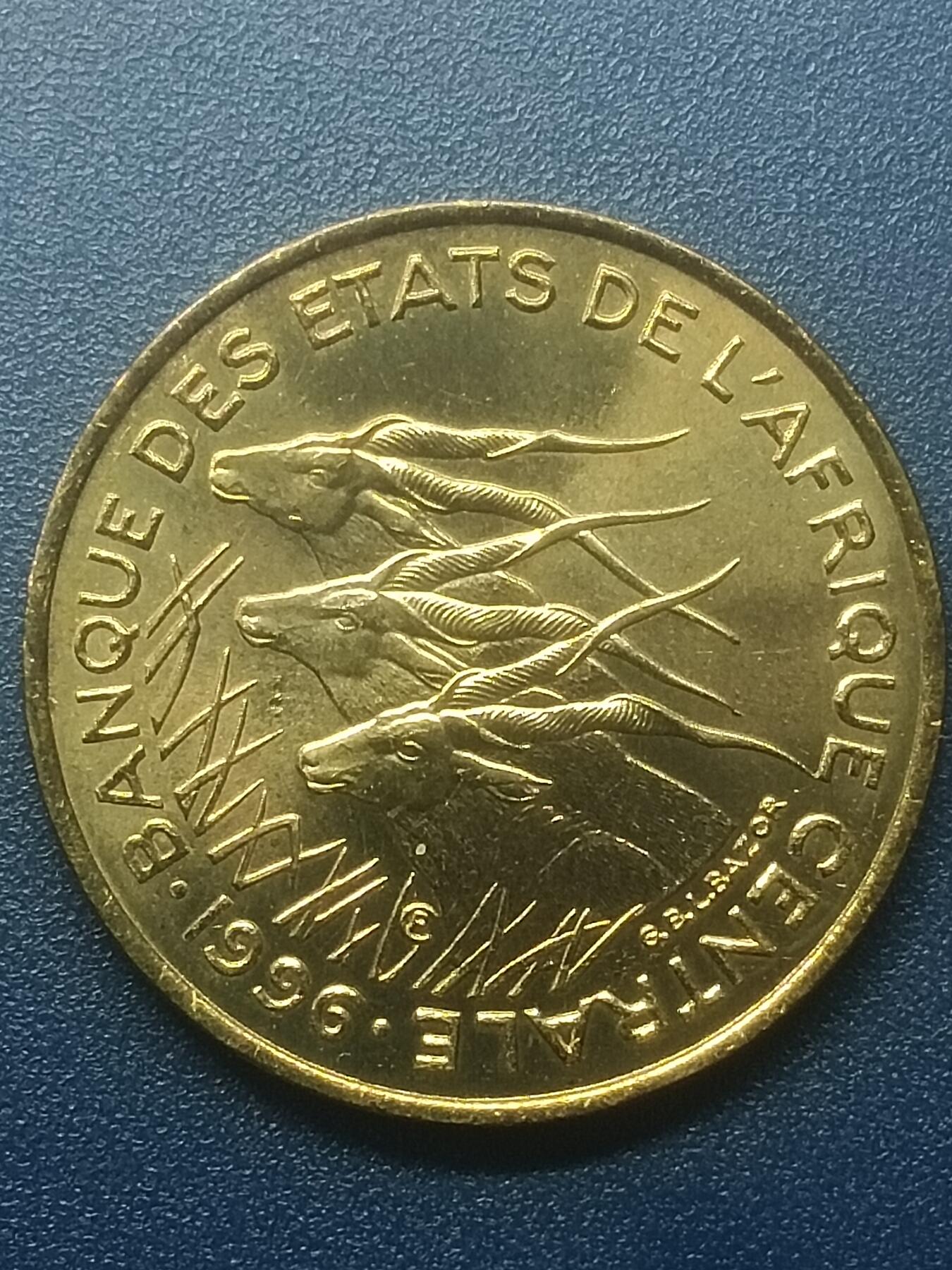 吉祥压岁钱外国硬币第51场 中非硬币1996