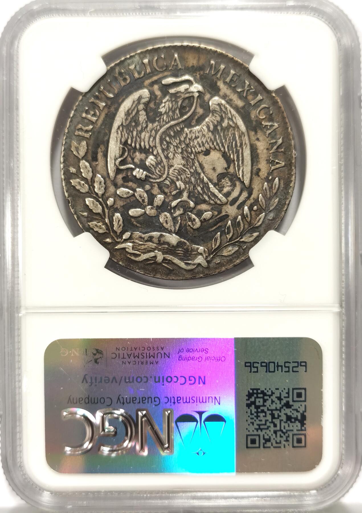 博洋堂世界钱币拍卖第107期（全场包邮） NGC XF 墨西哥1882CA MG好版花边鹰洋 黑包浆