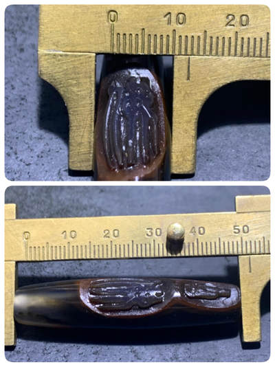 精美亚光高玉化一线巴西玛瑙手工俏色巧雕无相佛，佛字意境桶珠一个！ 精美亚光高玉化一线巴西玛瑙手工俏色巧雕无相佛，佛字意境桶珠一个！