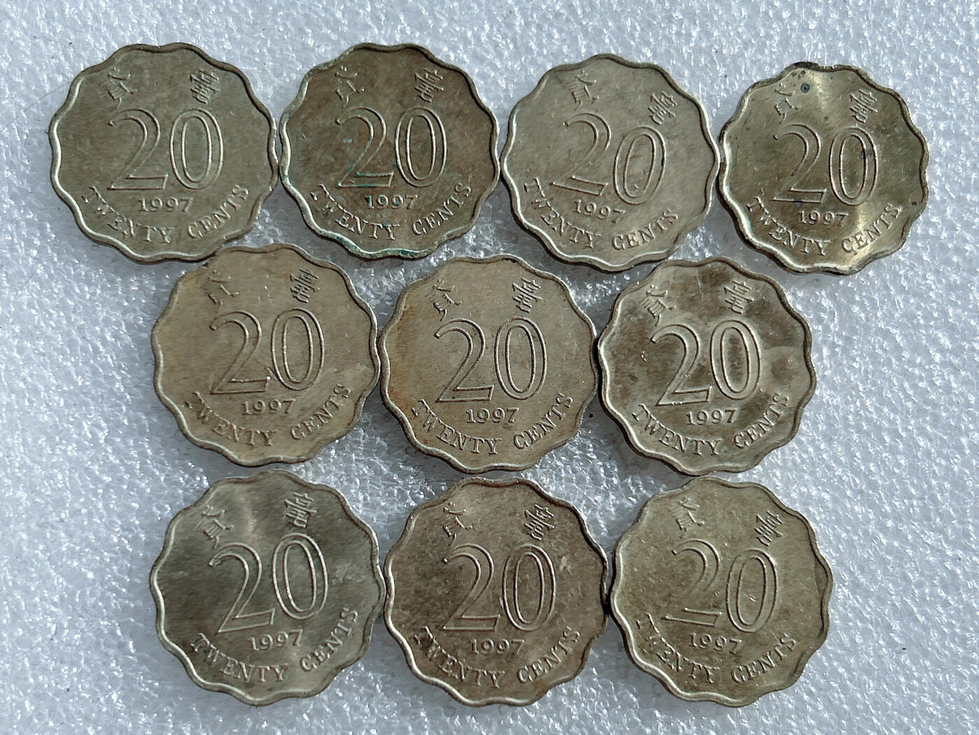 第一海外回流一元起拍收藏 港澳台专场. 第163期 香港1997年紫荆花2毫 10枚