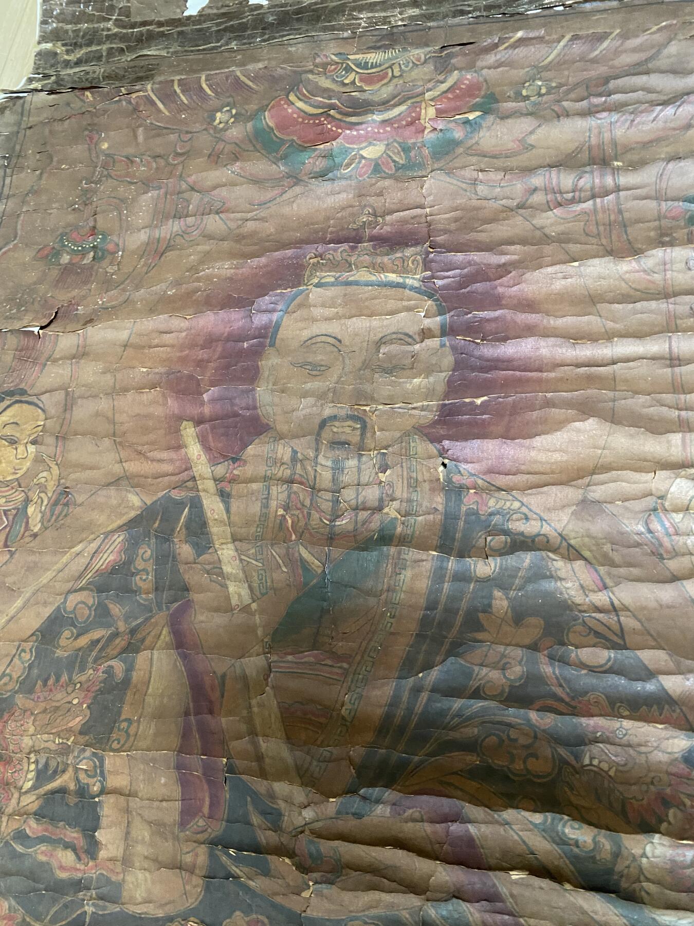 老道教挂画一幅，尺寸1.7*0.8米，品相如图，特价350包快递