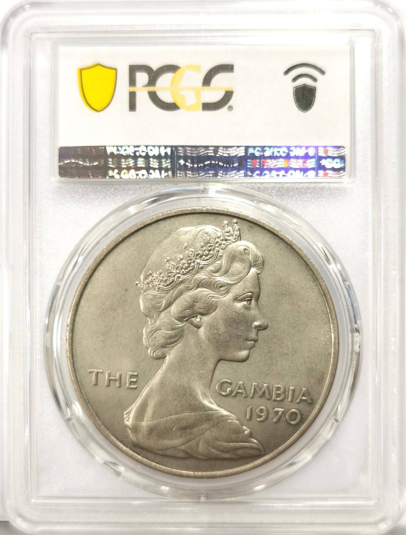 博洋堂世界钱币拍卖第107期（全场包邮） PCGS MS64 冈比亚1970年8先令，经典大河马，稀有面值