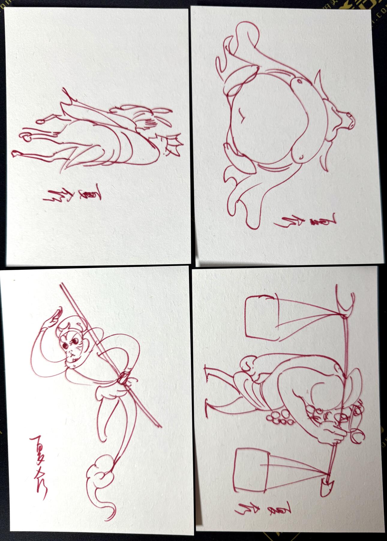 白泽拍卖卡牌手绘专场第11期（年前最后一期） 2025 GAF展会限定卡 四大天王4张 夏咯咯签绘师徒四人