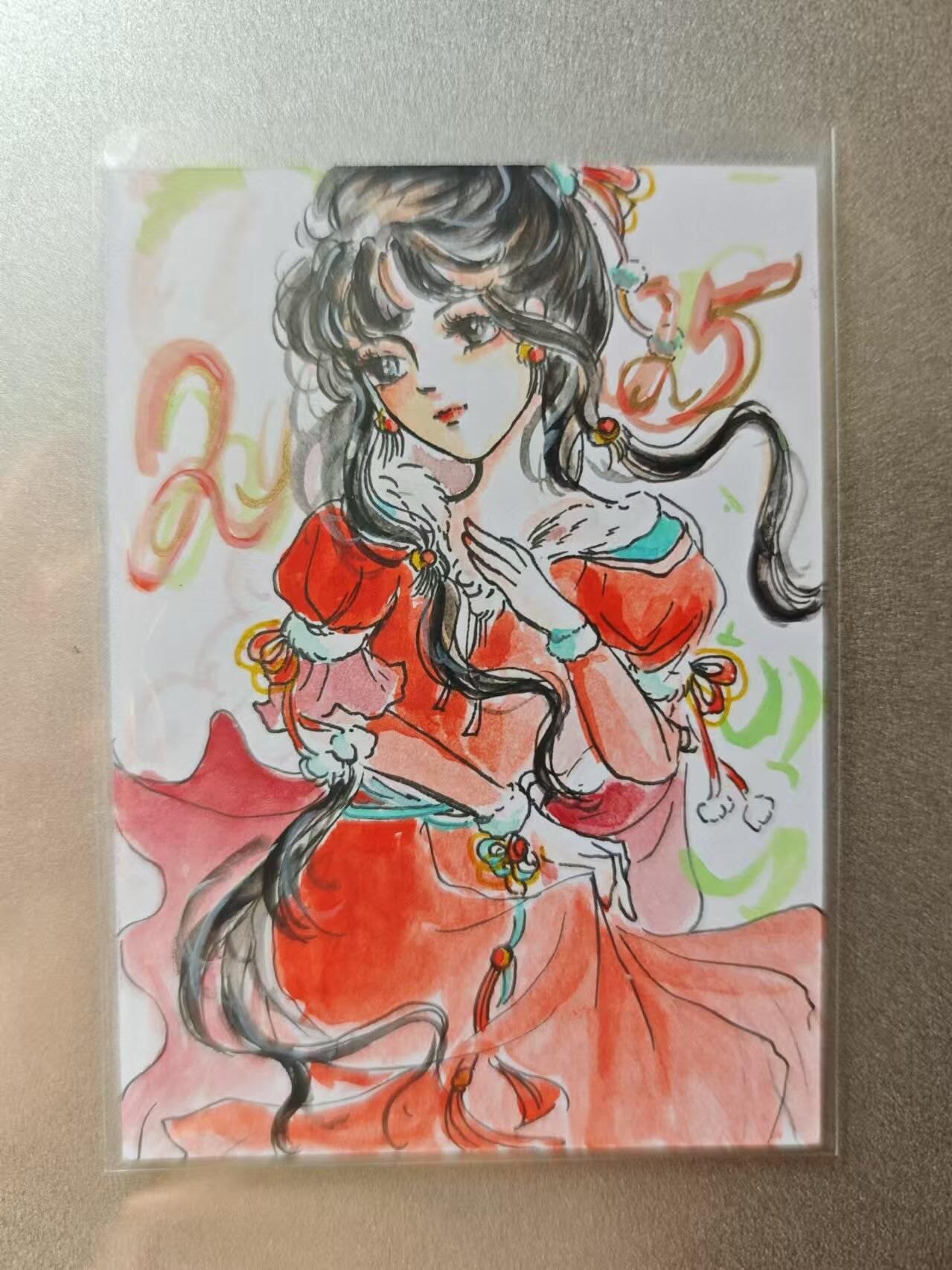 龍虎卡牌第21场（一懒 众衫小，薪尽 自然凉。） 【手绘】含颖跨年手绘卡