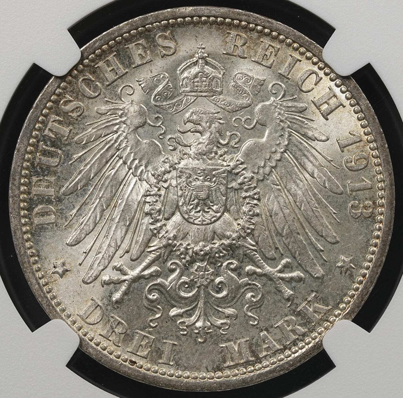 修遠堂世界钱币第五十四期 全场包邮 NGC MS64 1913年普鲁士威廉二世执政25周年纪念3马克银币