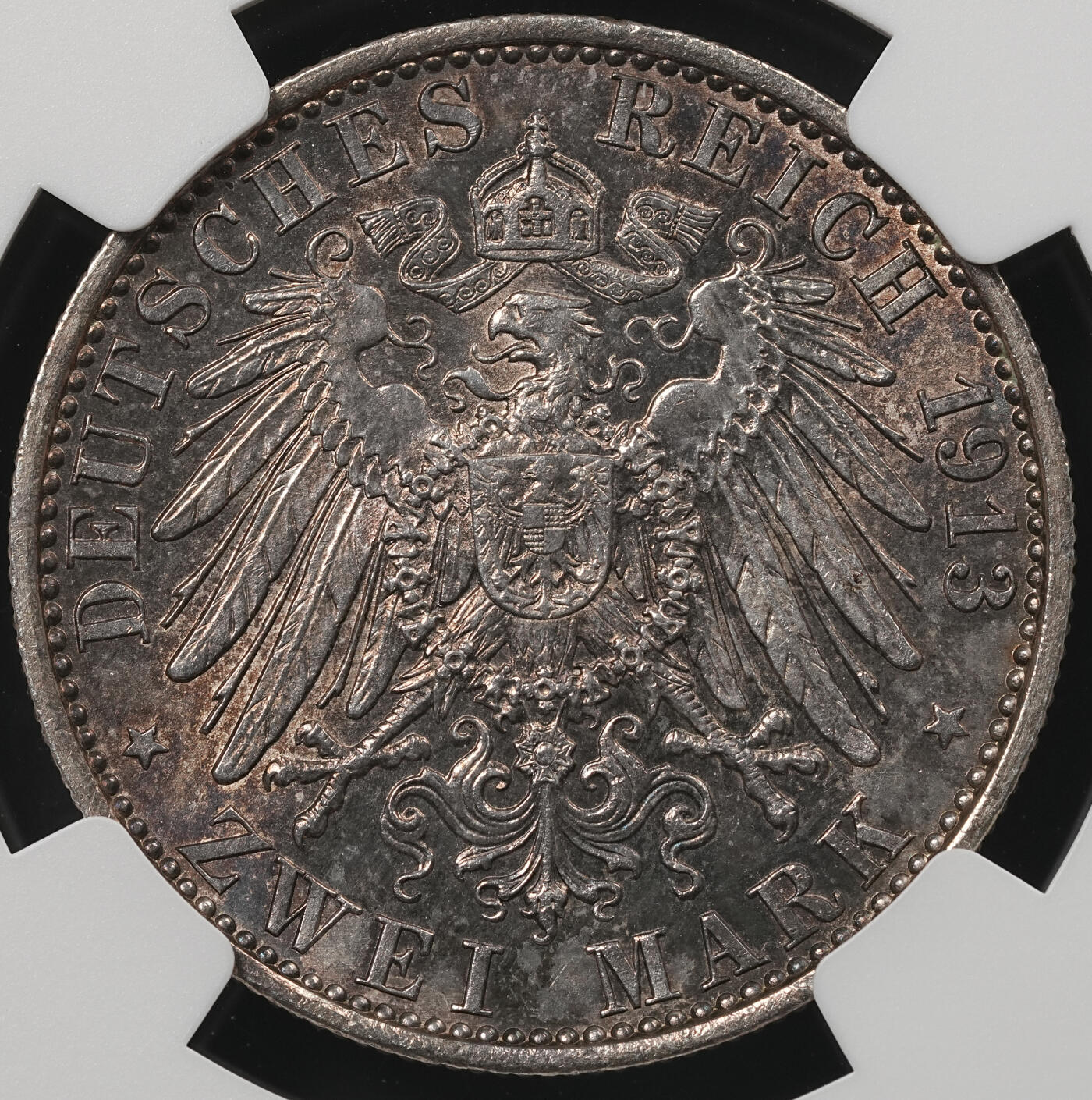 修遠堂世界钱币第五十四期 全场包邮 NGC MS64 1913年普鲁士威廉二世执政25周年纪念2马克银币