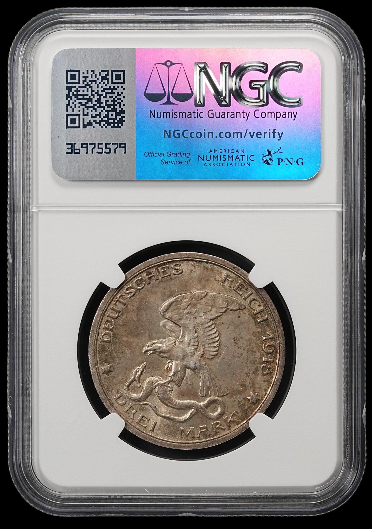 修遠堂世界钱币第五十四期 全场包邮 NGC MS65 1913年普鲁士战胜拿破仑百年纪念3马克银币