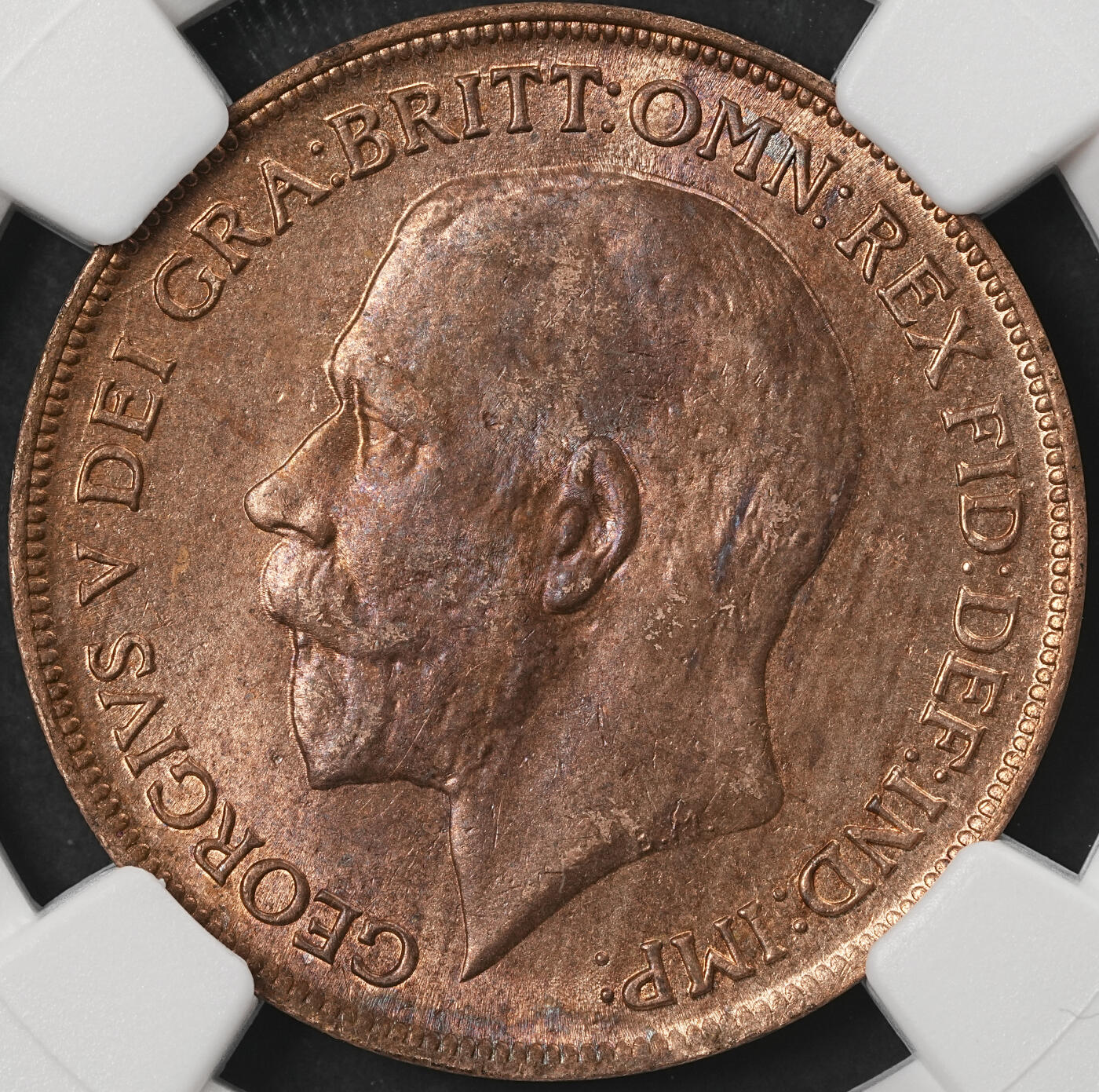 修遠堂世界钱币第五十四期 全场包邮 NGC MS63RB 1921年英国1便士铜币