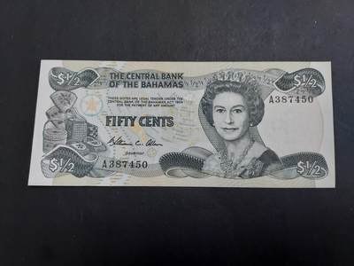  博彦收藏 7月31日 钱币专场 - 巴哈马女皇1/2元 UNC