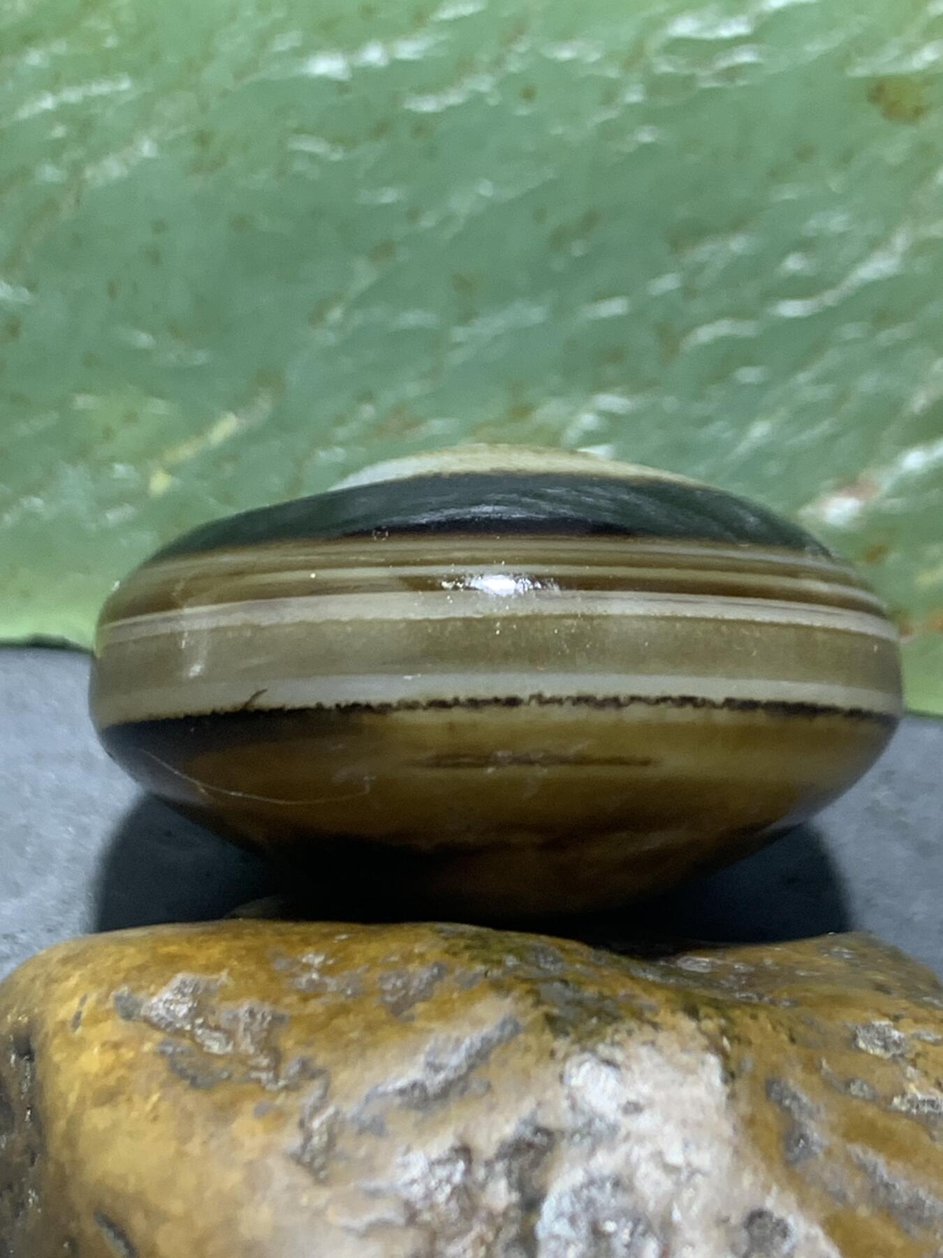 精品药师玛瑙手工雕刻雄鹰板珠（背云）一颗。