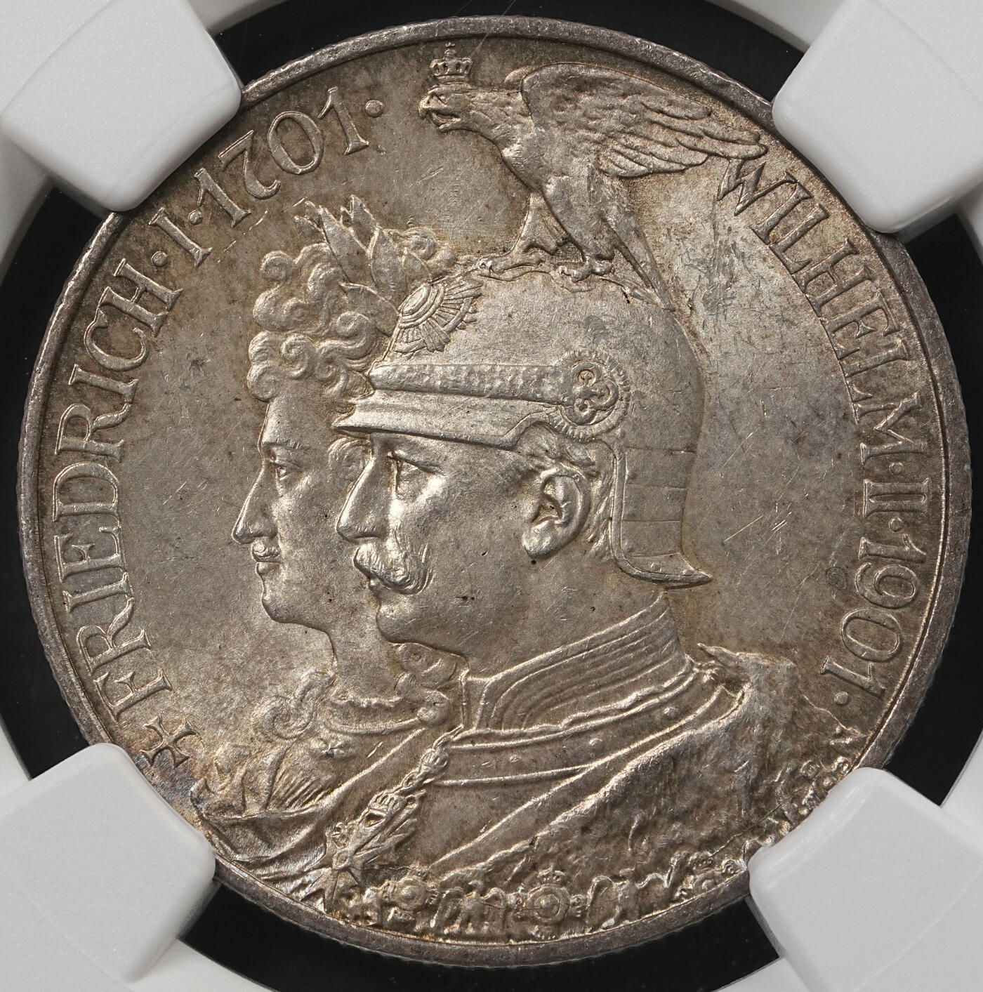 修遠堂世界钱币第五十四期 全场包邮 NGC MS63 1901年普鲁士建国200周年2马克银币