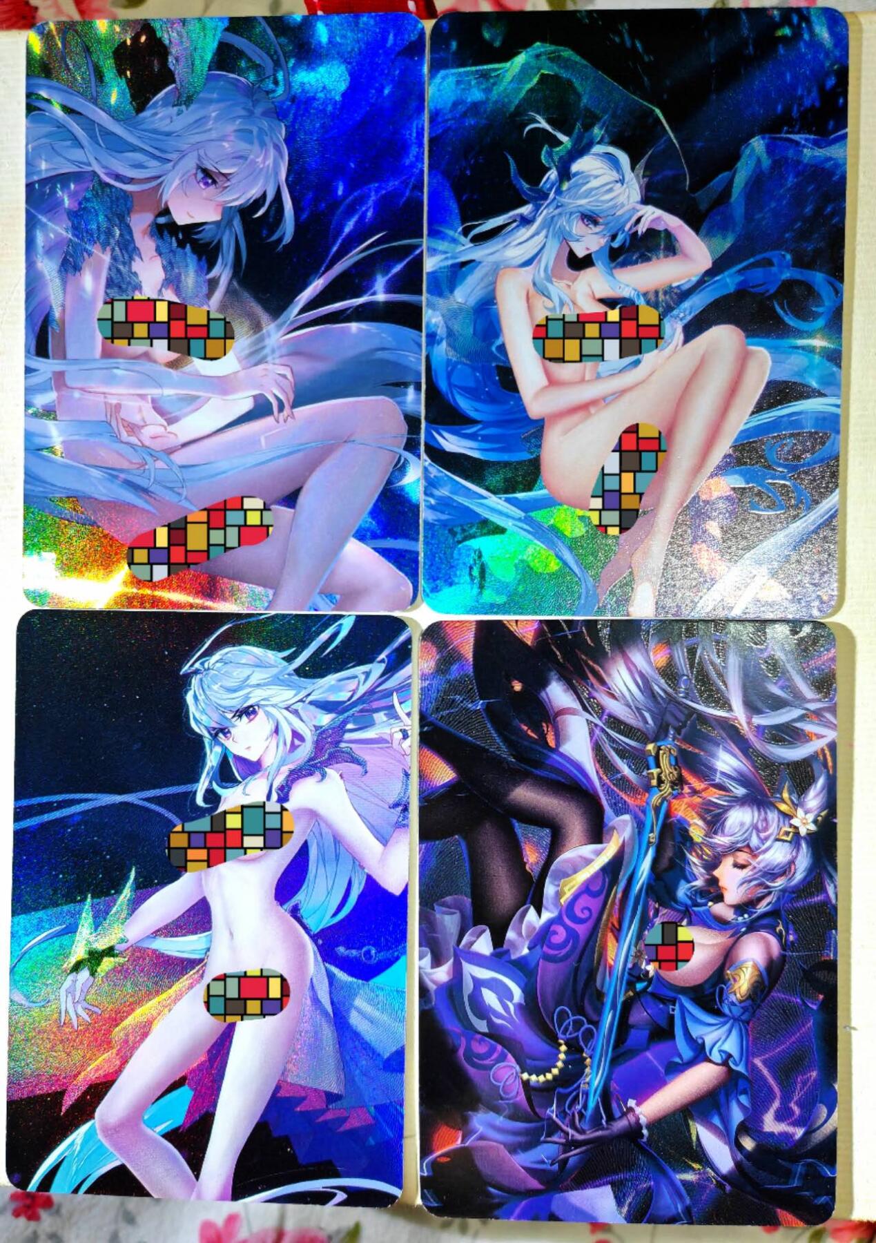 龍虎卡牌第21场（一懒 众衫小，薪尽 自然凉。） 彩闪4张 动漫奶卡一套