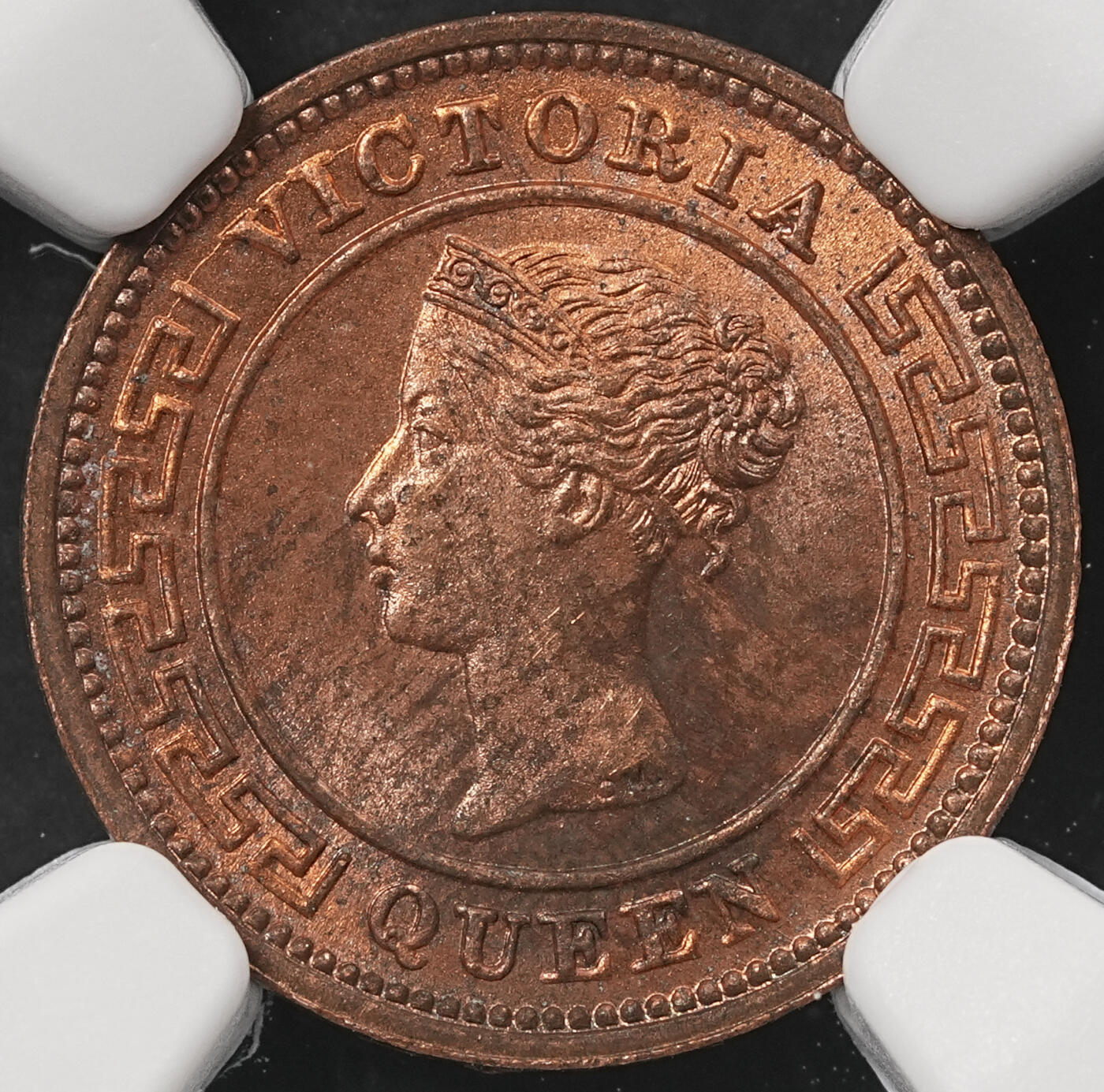 修遠堂世界钱币第五十四期 全场包邮 NGC MS64RB 1890年英属锡兰1/4分铜币