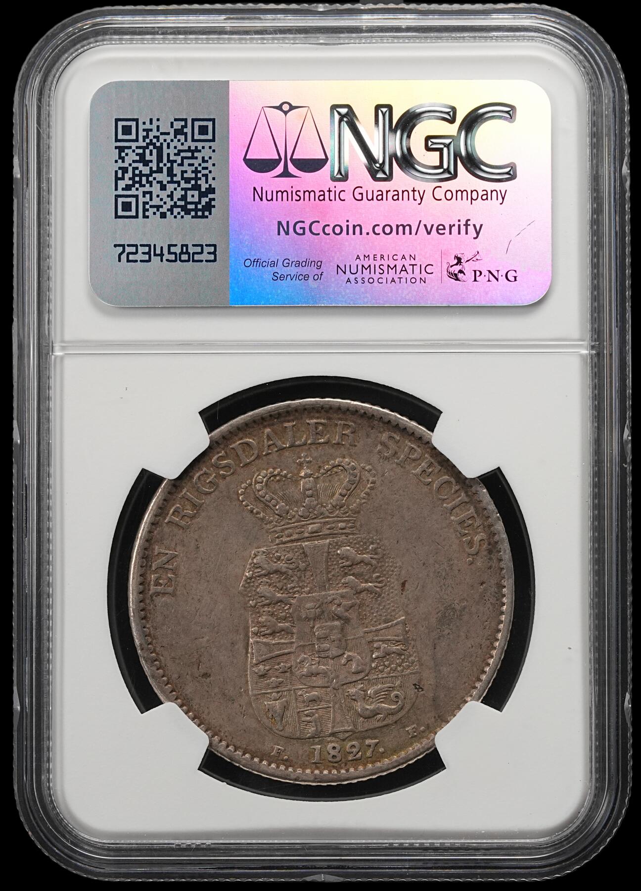 修遠堂世界钱币第五十四期 全场包邮 NGC XF45 1827年丹麦1 SPECIEDALER大银币