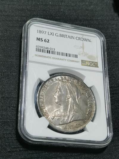 臻藏泉阁国内外钱币 - NGC MS62英国维多利亚披纱马剑银币