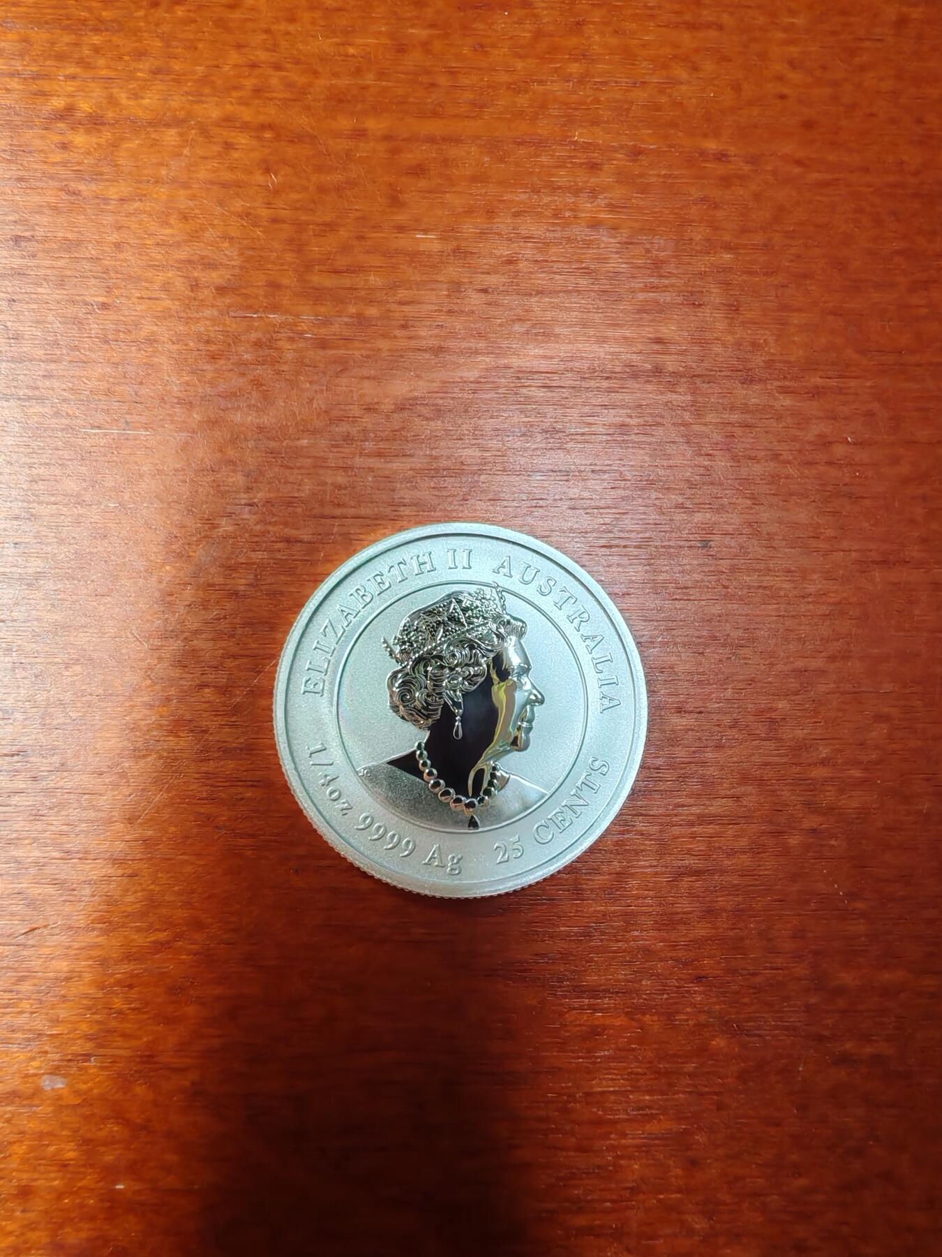 长老汇龙年精选第四十四场拍卖 2021澳大利亚牛年25分彩色反精制银币