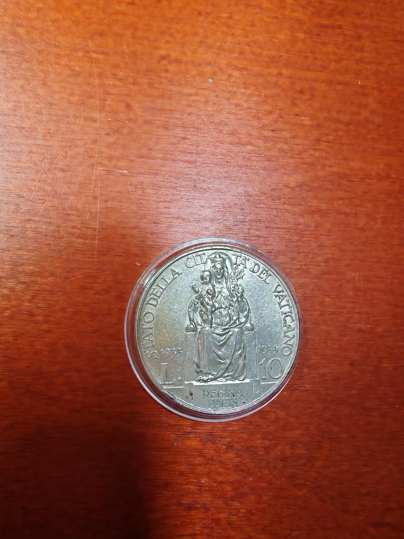 长老汇龙年精选第四十四场拍卖 1933-1934 梵蒂冈庇护十一世抱婴10里拉银币
