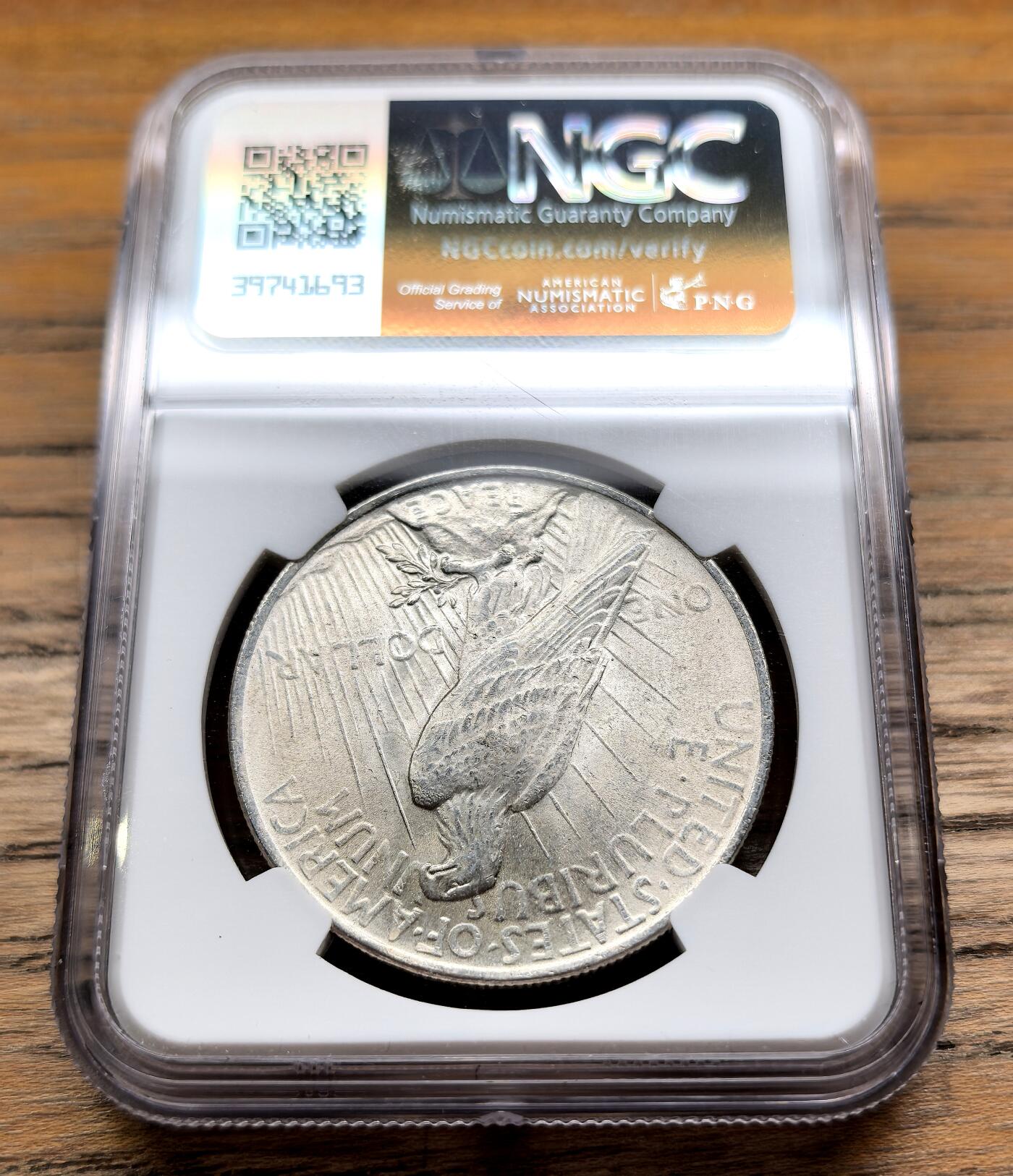 凡希社世界钱币微拍第二百九十五期 1923美国和平壹元大银NGC-MS64