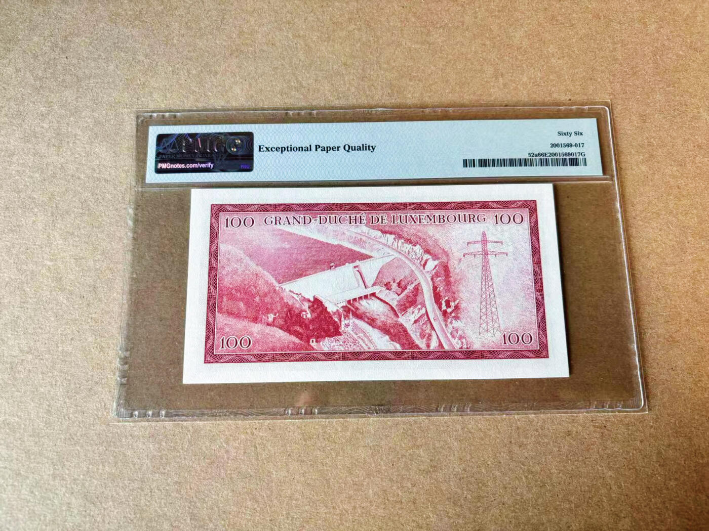 【Blue Auction】✨世界纸币精拍第609期【精】 卢森堡 1963年100法郎 女大公夏洛特  PMG66EPQ 