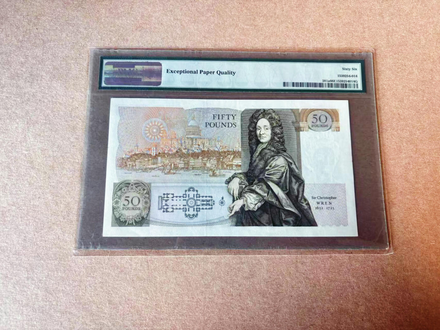 【Blue Auction】✨世界纸币精拍第609期【精】  【a版 A01首发冠】英国 1981-85年50镑 PMG66EPQ 老壳