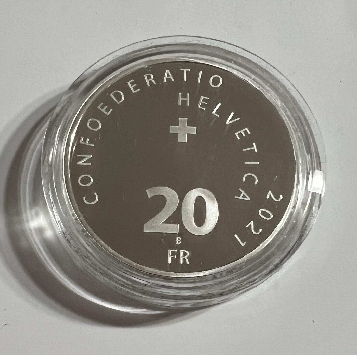 S&S Numismatic世界钱币-拍卖 第114期  获奖币*瑞士2021年 未来的能源-水电 20法郎彩色精制纪念银币 盒证齐全