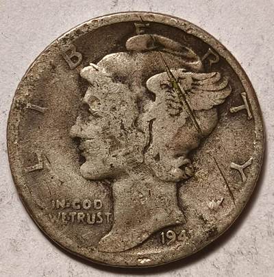 紫瑗钱币——第576期 - 美国 1941年 墨丘比利 小飞侠 10美分 2.5克 0.9银