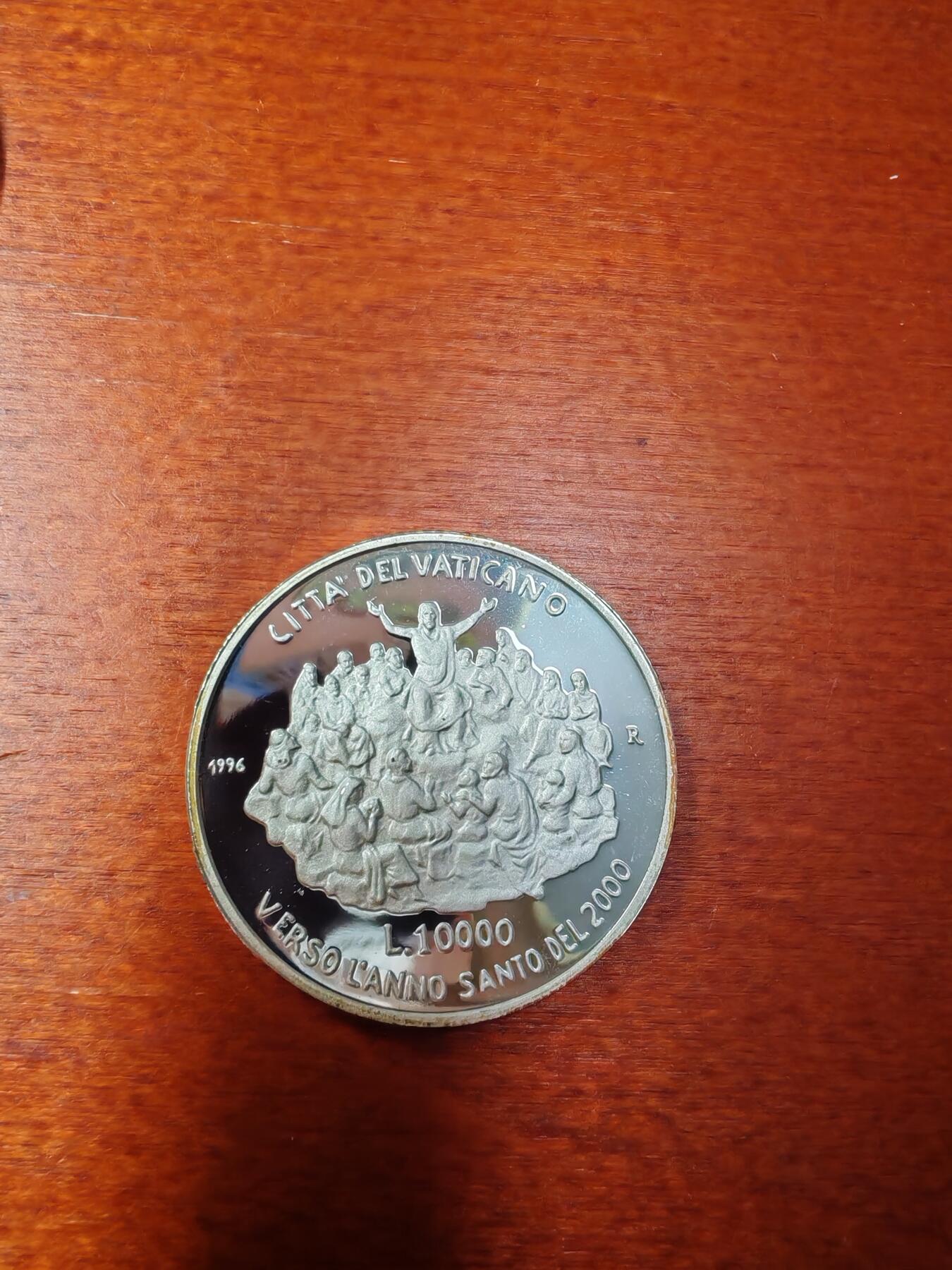 长老汇龙年精选第四十四场拍卖 1996梵蒂冈保罗二世圣年2000年之耶稣传教10000里拉精制银币，3万枚