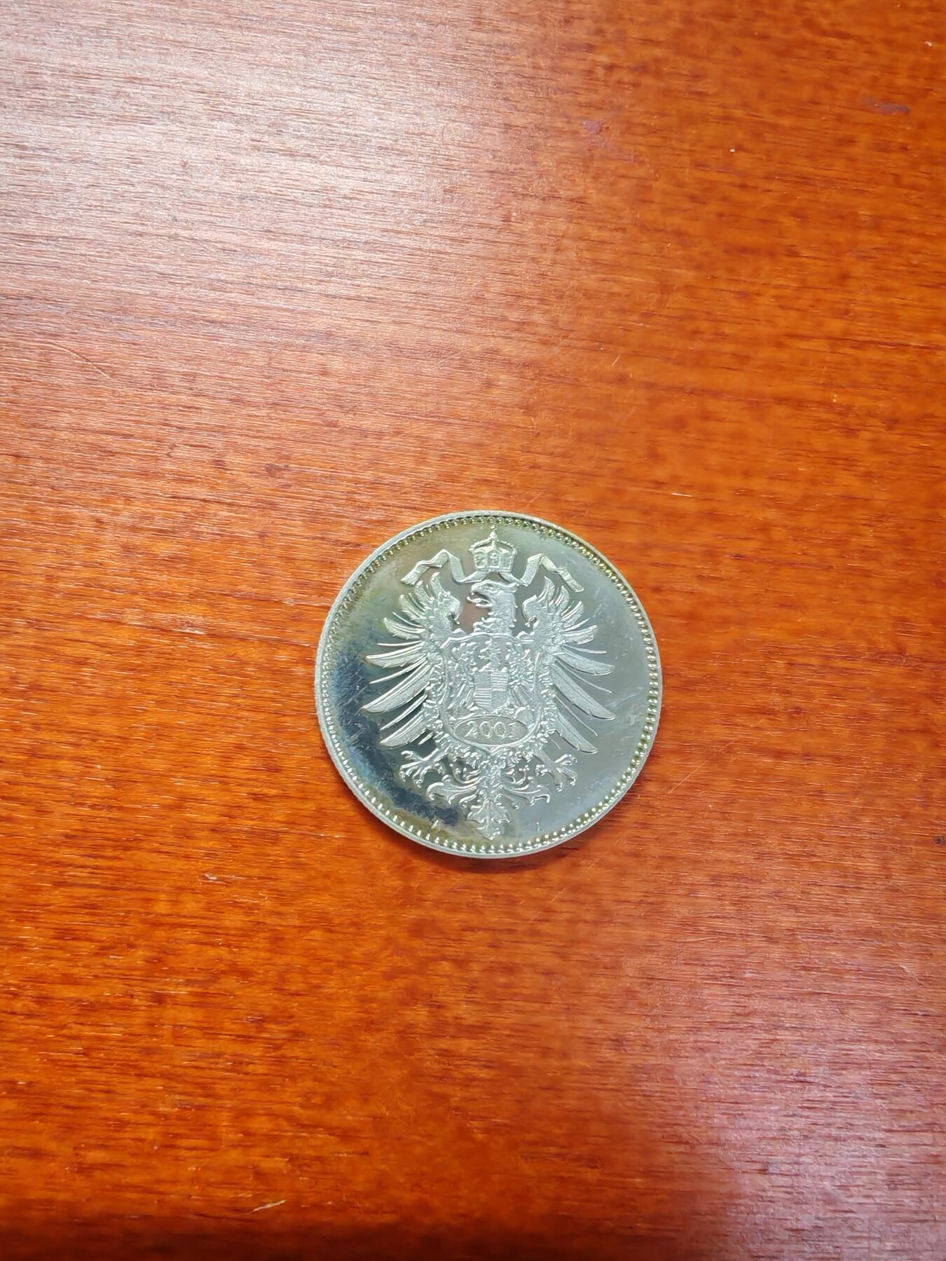 长老汇龙年精选第四十四场拍卖 2001德国复刻1873年1马克精制银币，原铸裸币5000元